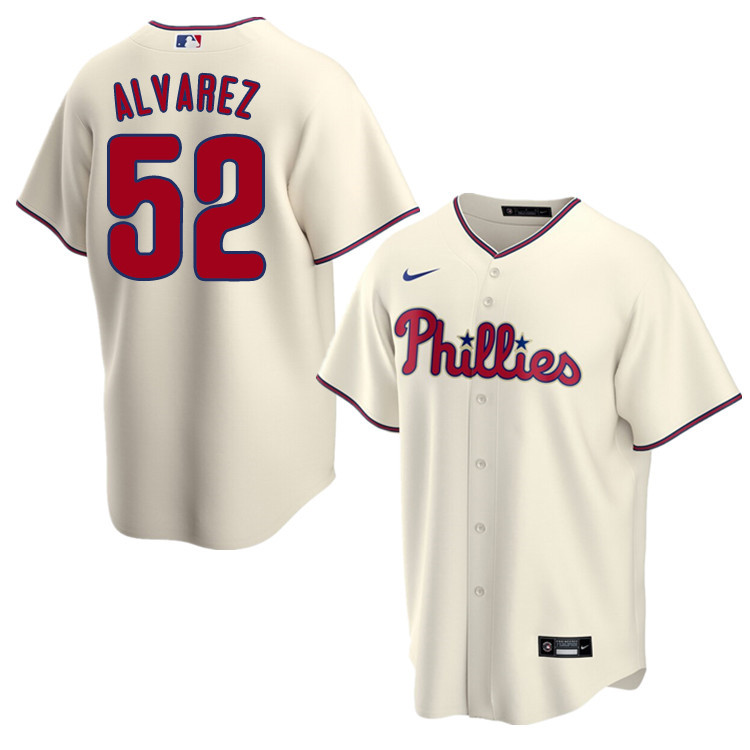 Nike Men #52 Jose Alvarez Philadelphia Phillies Baseball Jerseys Sale-Cream